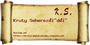 Kruty Seherezádé névjegykártya